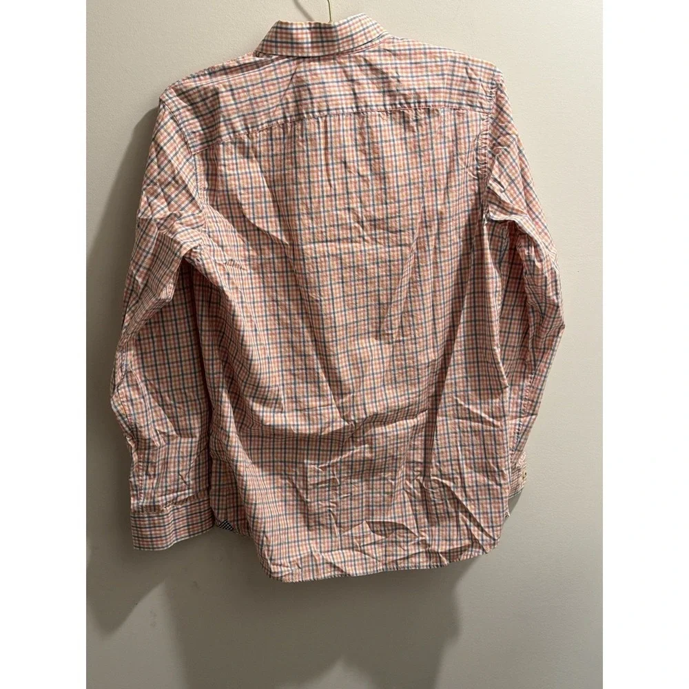 Banana Republic Mens Camden Fit Long Sleeve Shirt Orange/Blue Size M